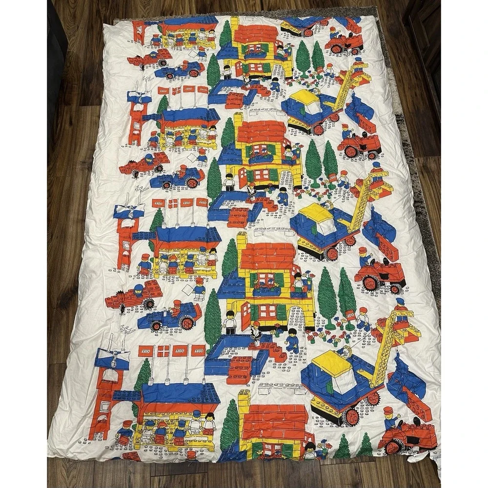 Vintage LEGO 60x85 Twin Comforter Blanket 80's/90's Made In Denmark Rare - Clean